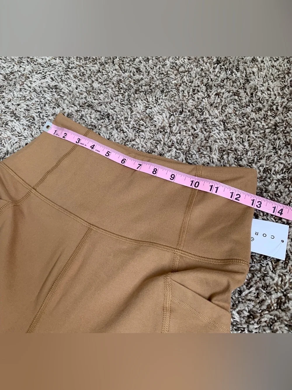 Core 10 Amazon Women's High-Waist Side-Pocket Ankle Leggings Tan brown Small
